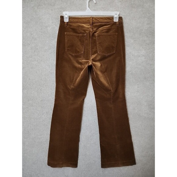 Talbots Flare Flawless Five-Pocket Corduroy Pants Womens 8 Petite Brown Stretch - Picture 4 of 9